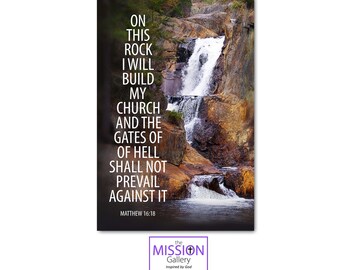 MATTHEW 16:18 On This Rock I Will Build My Church, Scripture Wall Canvas, Scripture Plaques, Scripture Magnets