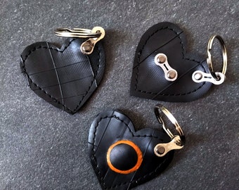 Heart Key Chain Leather Alternative, Vegan Leather Heart Key Ring