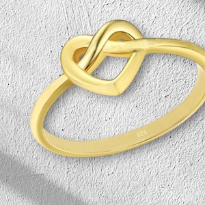 Sterling Silver Heart Love Knot Ring, Love Knot Ring, Dainty Ring, Promise Ring, Valentines Day Gift, Women Ring - 925 Sterling Silver