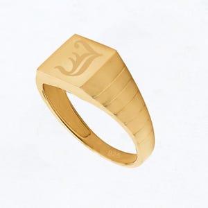 Chevalière carrée, chevalière initiale, chevalière carrée pour homme et femme, cadeau pour lui, bague initiale personnalisée, cadeau pour elle - argent 925