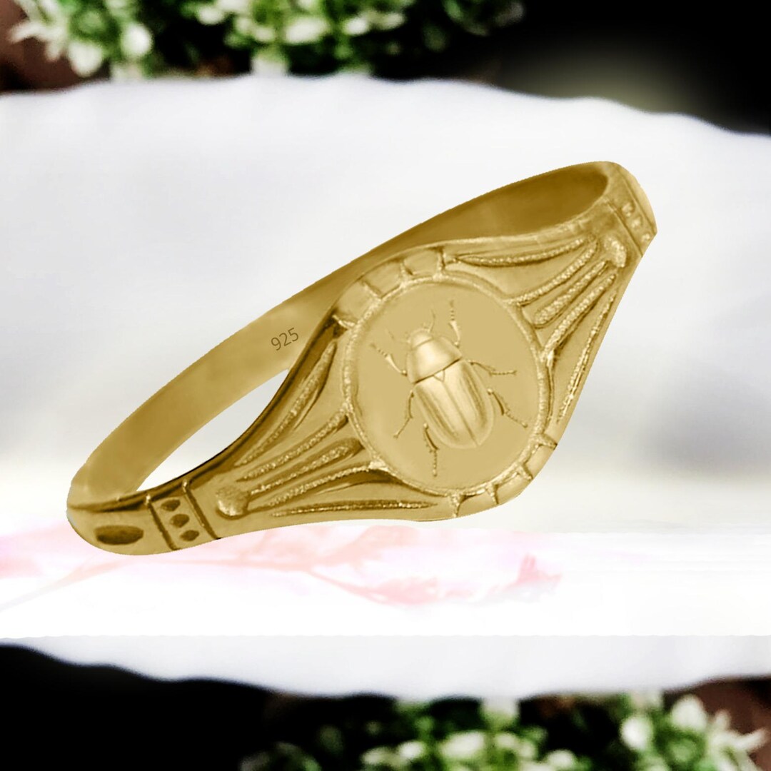 Beetle Signet Ring, Beetle Ring, Bettle Lover Ring, Minimalist Ring ...