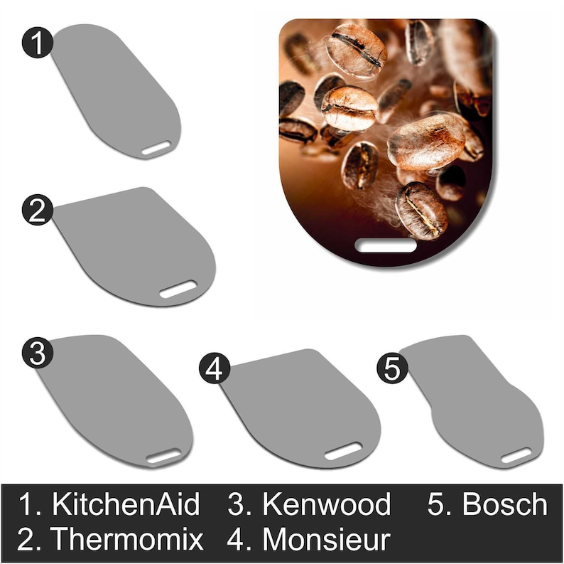 MODERNES Gleitbrett / Slider fürThermomix TM5, TM6, TM31 KitchenAid Bosch MUM9 Silvercrest Monsieur Cusine Kenwood Chef XL KaffeBohnen