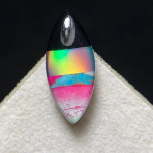 Elegance Pattern...! Aurora Opal Doublet Multi - flashing Cabochon, 21 x 9 x 5MM, 6.4ct, Loose Gemstone, (Bello Opal Inlay Cabochon).