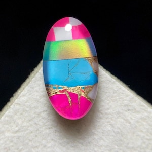 Elegance Pattern...! Aurora Opal Doublet Multi - flashing Cabochon, 17 x 9 x 5MM, 6.7ct, Loose Gemstone, (Bello Opal Inlay Cabochon).