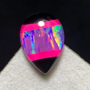 Elegance Pattern...! Aurora Opal Doublet Multi - flashing Cabochon, 17 x 12 x 5MM, 8.0ct, Loose Gemstone, (Bello Opal Inlay Cabochon).