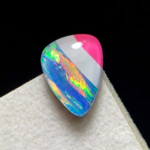 Elegance Pattern...! Aurora Opal Doublet Multi - flashing Cabochon, 14 x 10 x 5MM,  4.9 ct, Loose Gemstone, (Bello Opal Inlay Cabochon).