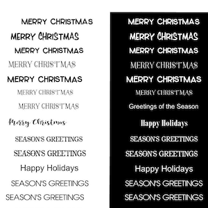 A4- en Letter-formaat Afdrukbare kerstsentimentstroken voor kaarten of scrapbooking - PDF en SVG