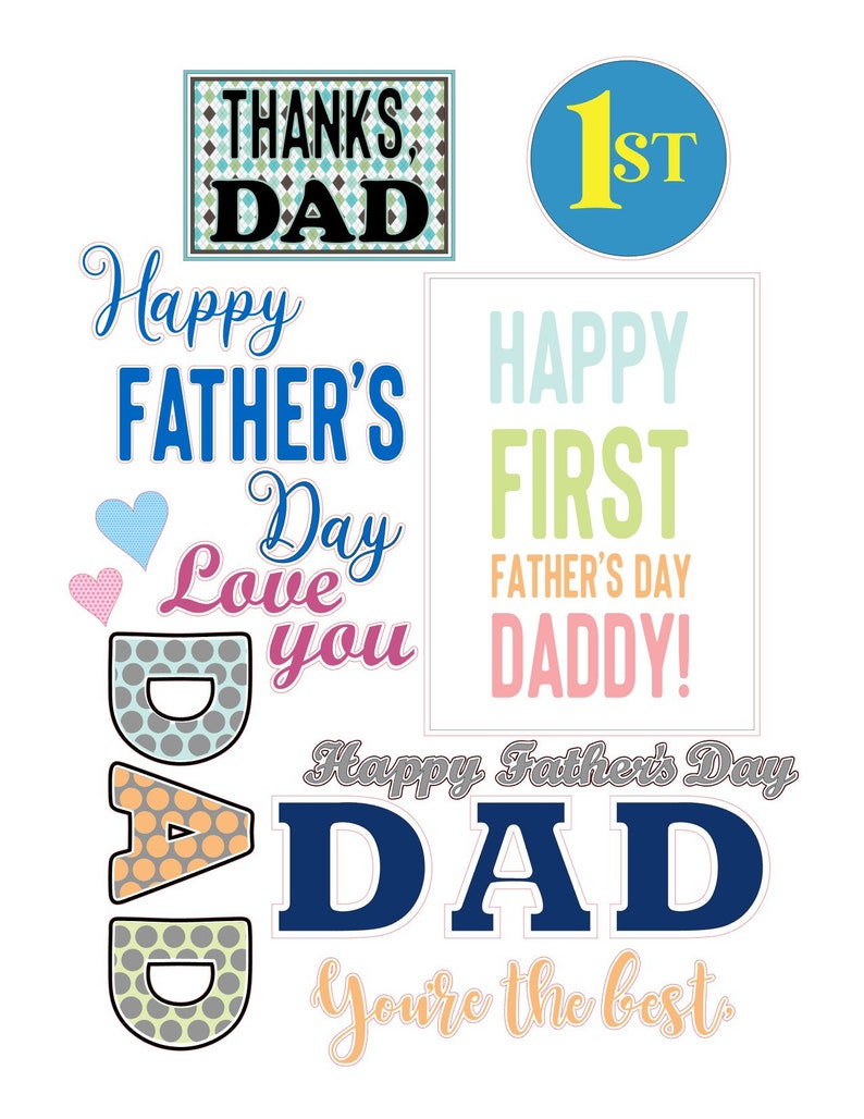 A4 and Printable Father's Day Sentiments for Cards - PDF and SVG - Etsy