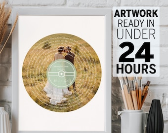 Custom Vinyl Record Photo and Song Poster | Names and Date | Personalized Digital Anniversary Gift