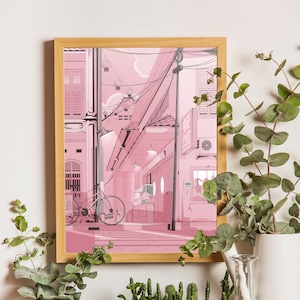 Japan Street Poster - Japanese Art, Retro, Aesthetic Lamna- Poster Mater - No Frame