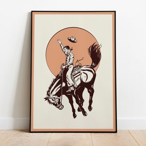 Cowboy Ride ART , Western Wall Art, Wild West Art, Cowboy Print, Quality Matte Poster - No Frame