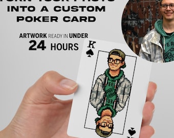 Custom Pixel Art Portrait in Poker Card Style | 8-Bit Digital Art | Unique Gift | Pixel Art for Social Media, Profile & GaminG. Digital