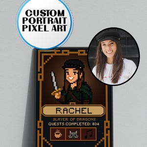 Retrato personalizado en pixel art estilo retro | Avatar 8-bit con tu foto y aficiones | Regalo digital único | Descarga Digital