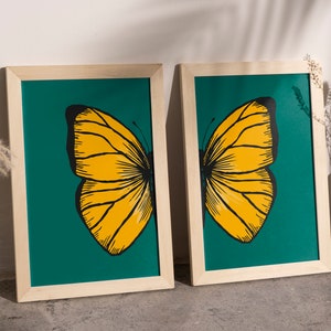 Set of 2 Printable Butterfly Wall Art, Butterfly Printable Set, Butterfly Sheets Download, Butterfly Wings, Digital.