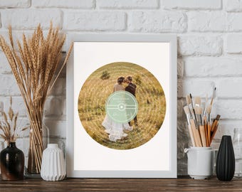 Personalized Wedding Photo Song Lyrics Poster - Custom Couple Gift, Anniversary Print, Printed Wall Art
