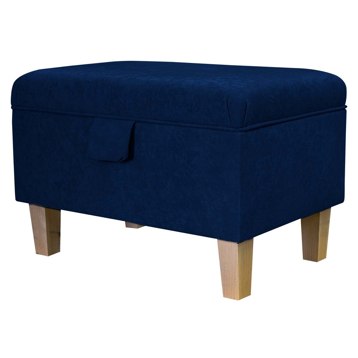 Handmade Navy Blue Storage Ottoman Luxury Upholstery Fabric Etsy UK