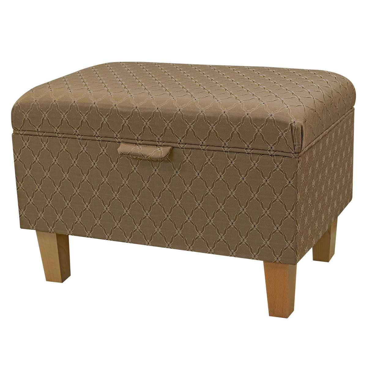 Brown fabric storage ottoman deals