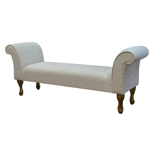 Handmade Diamond Pearl Fabric Window Bench | British Custom Settle Seat