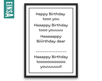 Funny Birthday card or poster print yourself | Birthday card funny as digital file download | Birthday decorations