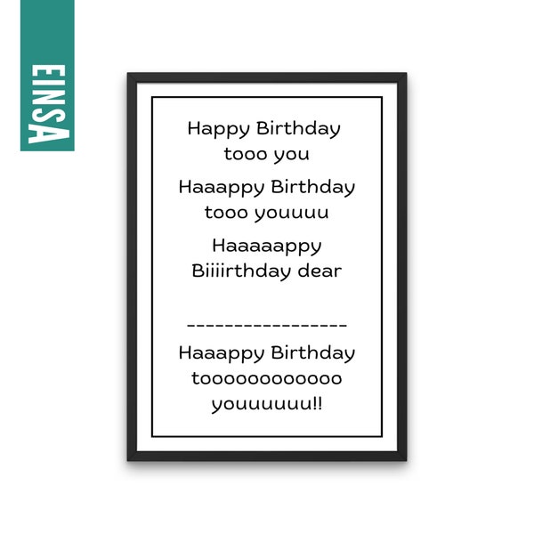 Funny Birthday card or poster print yourself | Birthday card funny as digital file download | Birthday Decoration