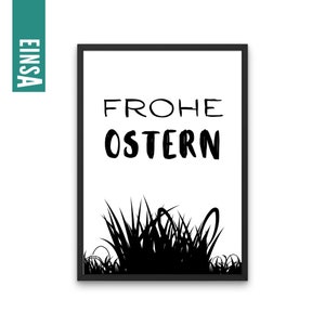 Poster Frohe Ostern zum Selberdrucken | digitale Datei | Sofortdownload | Karte frohe Ostern Digitaldruck | Deko Ostern Bild Download