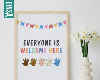 Classroom poster for integration and inclusion | Image for unity and diversity | Inclusion | Pride | Community | Instant download