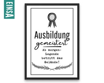 Training passed | Poster as a digital file for downloading and printing | Gift, card for trainees on completion of training