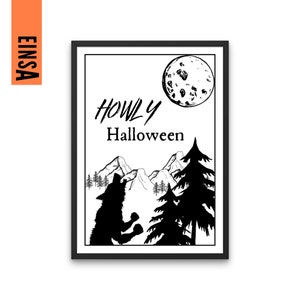 Halloween Wandbild Dekoration | Halloween Poster printable | Halloween Werwolf | digitale Datei l halloween decoration poster card |