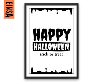 Halloween decoration | Halloween poster printable | trick or treat | digital file | happy halloween sign | Halloween decoration