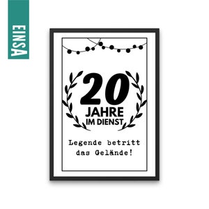 Download and print 20-year service anniversary gift | Anniversary gift | 20 years of service | Print anniversary gift | Gift idea