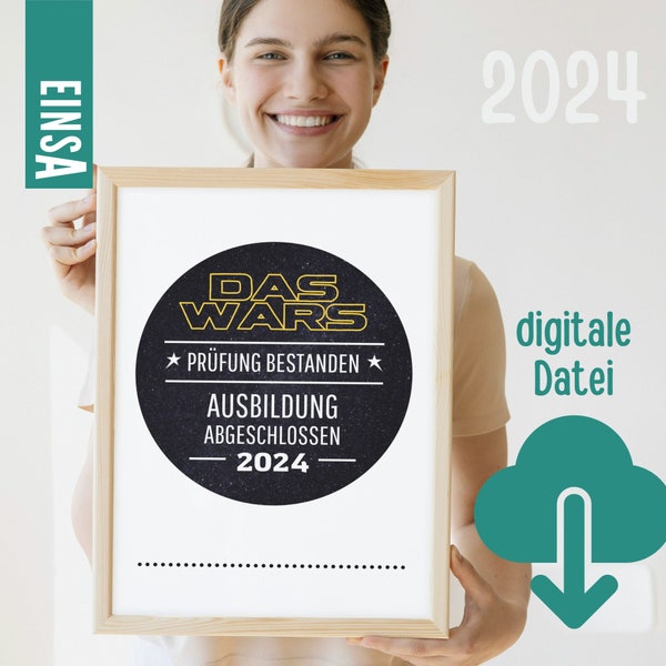 Training passed in 2024 | Print your own gift for a trainee | digital file download | Final exam | Training completed