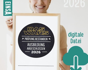 Apprenticeship completed in 2026 | Print your own gift for the apprentice | Download digital file | Final exam | Apprenticeship completed
