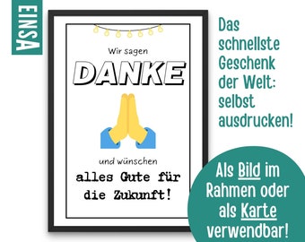 Farewell gift for colleagues | Print your own thank you poster or postcard | Instant digital download | Farewell colleague thank you
