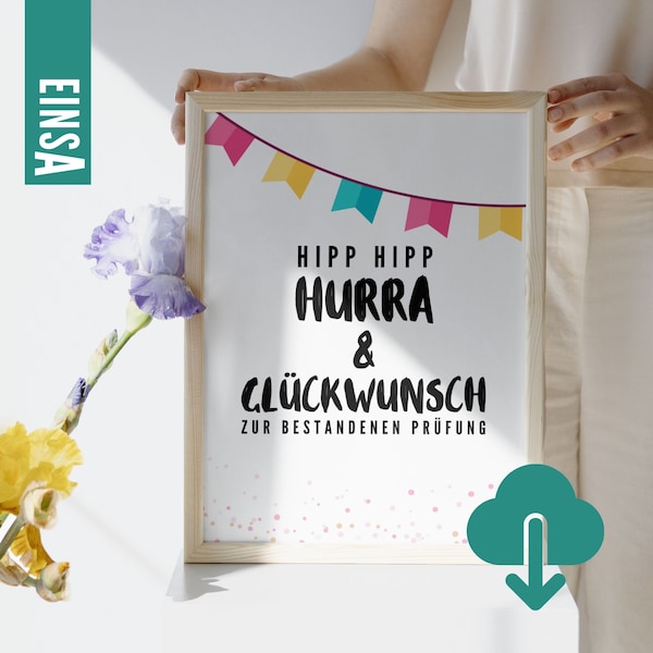 Geschenk zur bestandenen Prüfung selber drucken | Prüfung bestanden | Abschlussprüfung | bestandene Prüfung | Karte Prüfung bestanden |