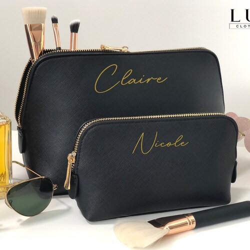 Luxury Personalised Make Up Bag, Faux Leather Makeup Bag, Custom Cosmetic Bag, Bridesmaid Gift, Birthday Gift, Gift For Her Mum, LUXCB002