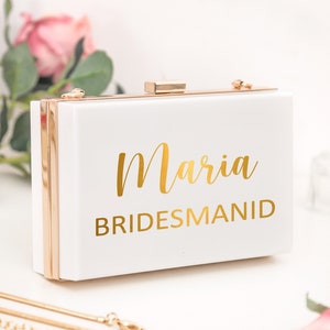 Personalized Acrylic Clutch Gifts Bridesmaid Bag Acrylic Custom Mrs. Acrylic Clutch Bridal Clutch Custom Bride Bag Acrylic Purse Acrylic Bag