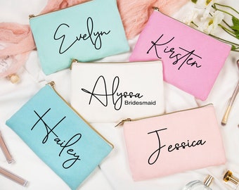 Personalized Makeup Bag,Bridesmaid Cosmetic Bag,Custom Makeup Bag,Bridesmaid Proposal,Make Up Bag with Name,Bridesmaid Gift,Gift for Her