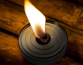 Flammschale aus Aluminium und Wachs - Feuerschale - Outdoorkerze - Kerze für Draußen
