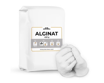 Alginate molding compound (450 g) for 3D impressions - detailed impression compound - alginate powder for unique body molds & sculptures
