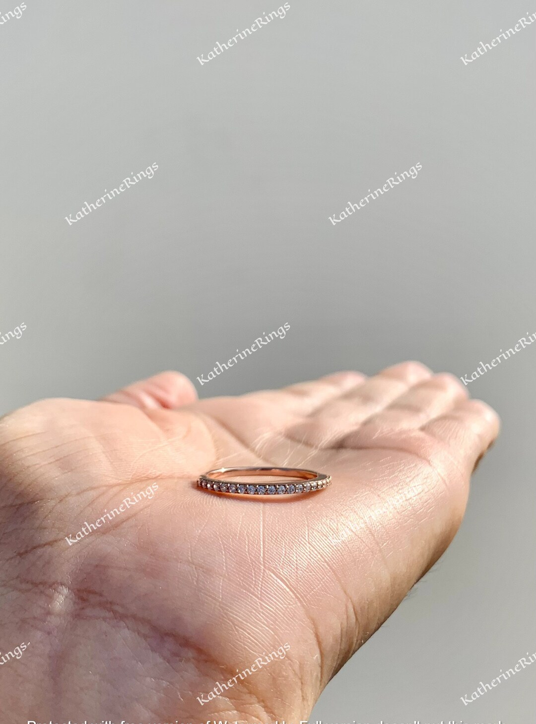 Moissanite Wedding Band: 14k Solid Gold Half Eternity Ring - Etsy