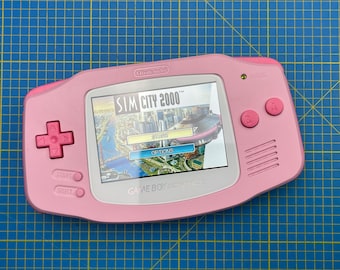 Gameboy Advance GBA - Light Pink and Candy Pink - Backlight IPS V2 Screen