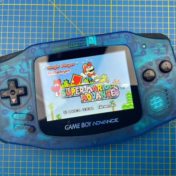 Gameboy Advance GBA - Blue and Black Buttons - Backlight IPS V2 Screen