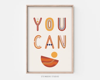 YOU CAN positive affirmation printable wall art for kids room decor