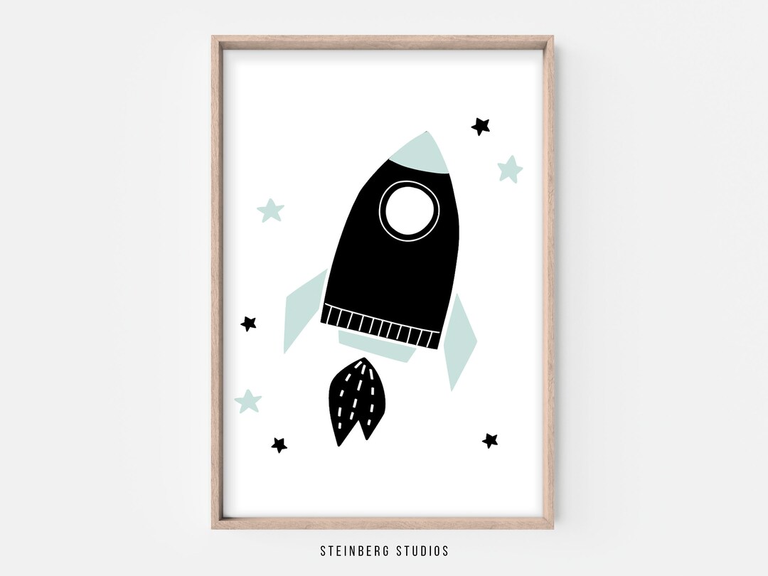 SPACE ROCKET Baby Wall Art Printable for Kids/nursery Room Decor - Etsy