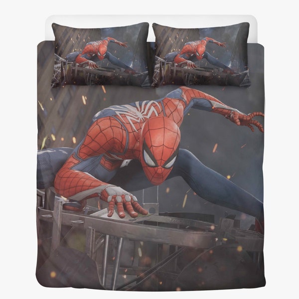 Spiderman Bed Set King Etsy