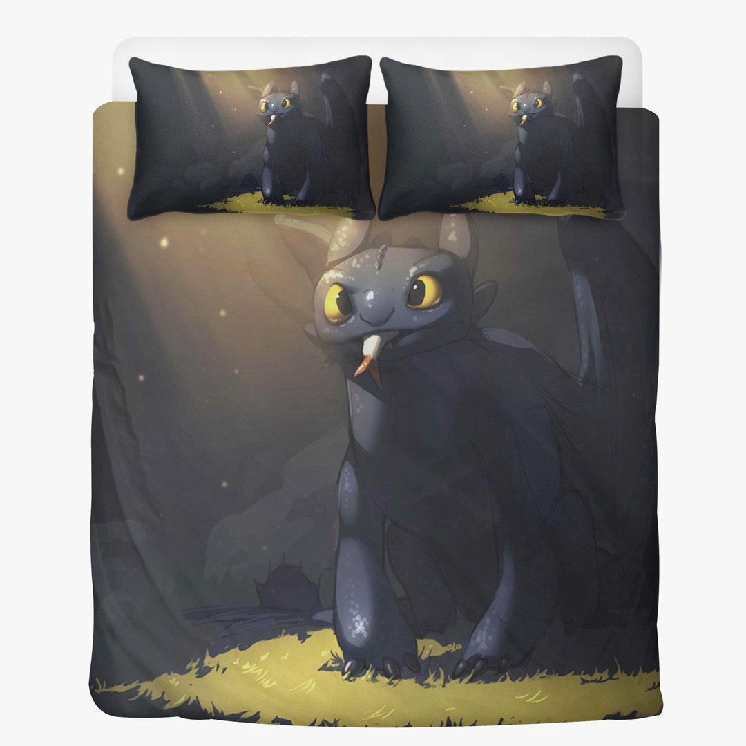 How to Train Your Dragon Duvet Toothless Bedding Set Twin Etsy