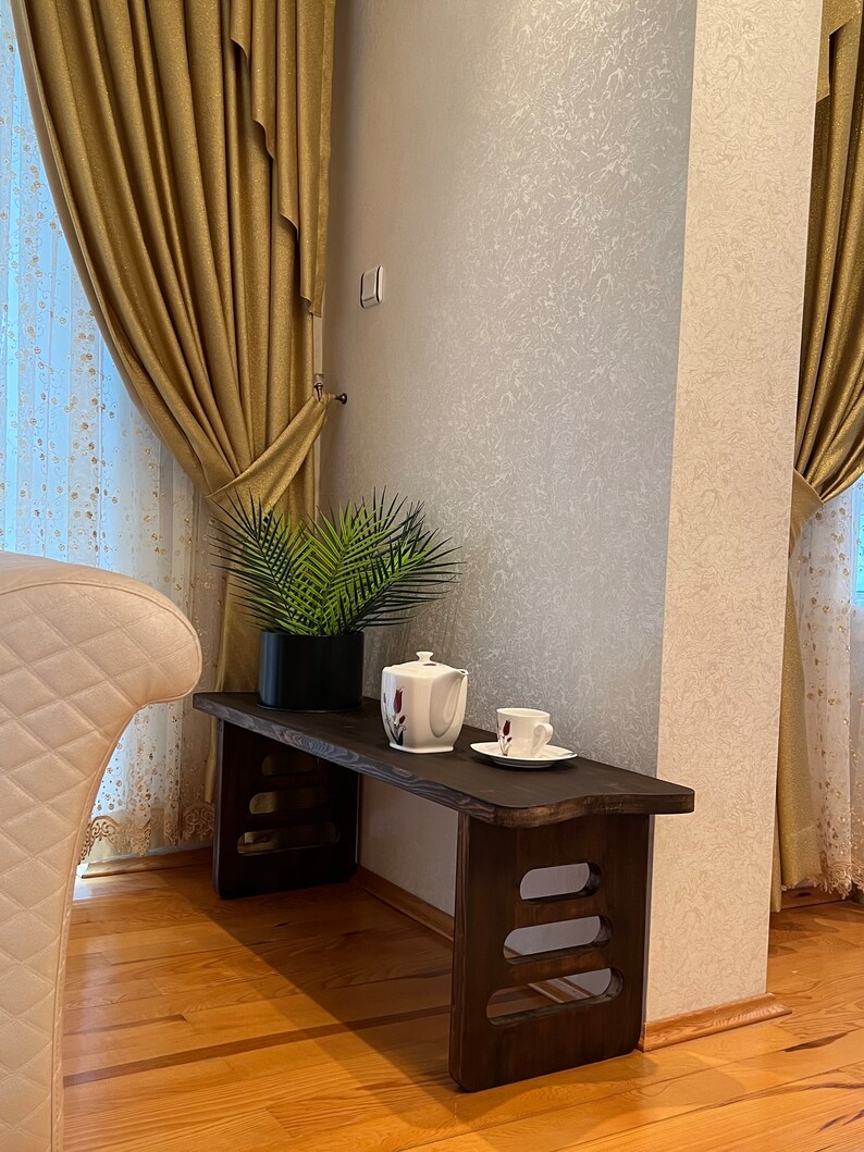 Entryway Bench Narrow Bench Mid Century Modern Bench Etsy