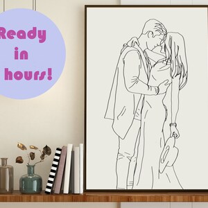 Custom Line Drawing,Personalized Line Art,Couple Line Art,Minimalist Portrait,Custom Line Art,Digital Art,Digital Drawing,Drawing From Photo