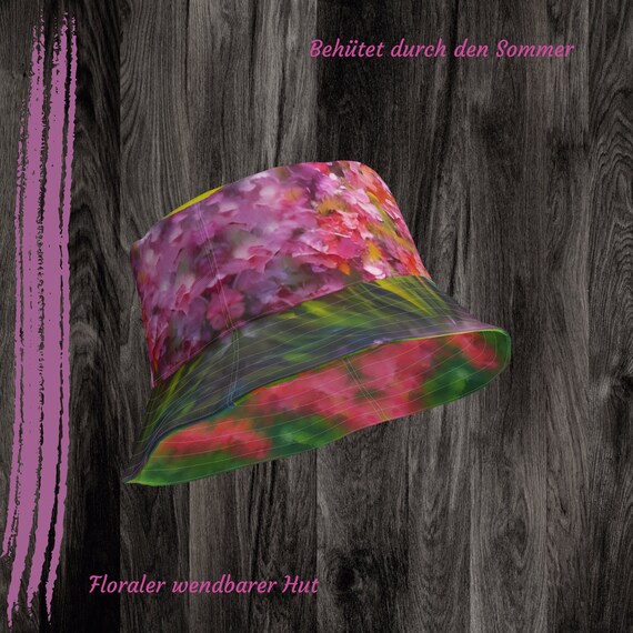 Floral Reversible Hat With Floral Pattern, Wearable on Both  display picture 3
