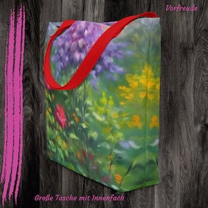 Große farbenfrohe Art Tasche mit Blumendesign